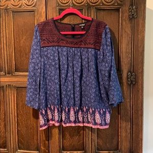 Lucky Brand flowy boho blouse
